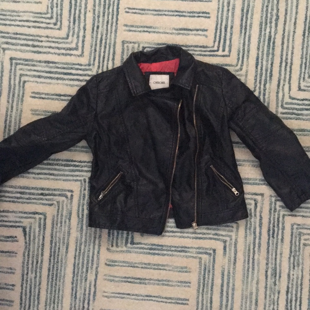 Faux leather Moto jacket small (6 kids)